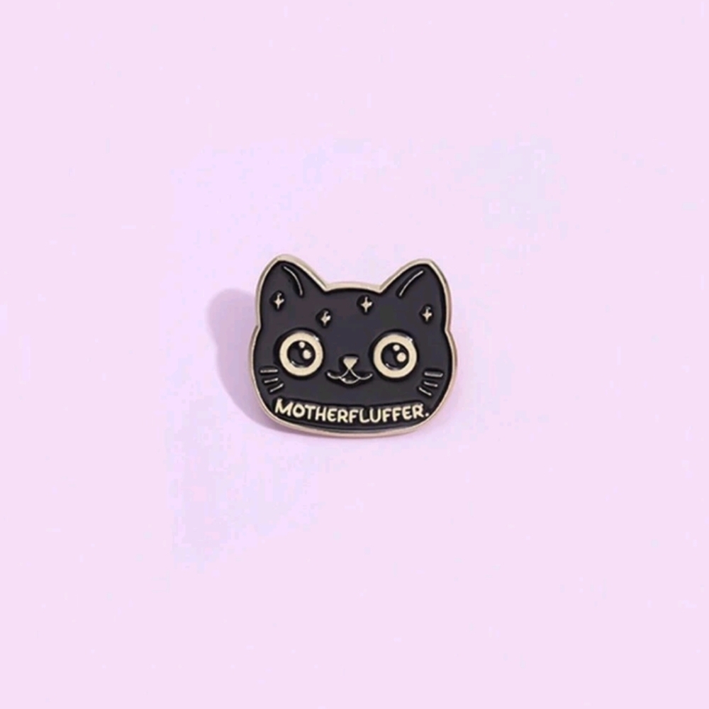 Cat funny mother fluffer accessories charm brooch enamel pin women's girls
